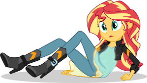 Size: 299x168 | Tagged: safe, derpibooru import, edit, sunset shimmer, comic:a new change, fanfic, equestria girls, bad edit, female, picture for breezies, pregnant, pregnant edit, simple background, solo, teen pregnancy