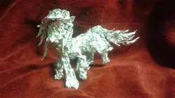 Size: 2560x1440 | Tagged: safe, artist:thefoilguy, derpibooru import, oc, oc:mad munchkin, unofficial characters only, pony, aluminum, foil, irl, photo, request, requested art, sculpture, traditional art