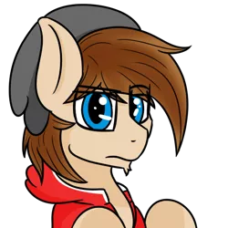 Size: 512x512 | Tagged: safe, artist:eclipsepenumbra, derpibooru import, oc, oc:zone blitz, unofficial characters only, pony, annoyed, beanie, clothes, facial hair, hat, hoodie, looking at you, raised eyebrow, solo