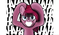 Size: 1024x610 | Tagged: safe, artist:dan232323, derpibooru import, pinkie pie, pony, laughing, pinkamena diane pie, solo, the killing joke