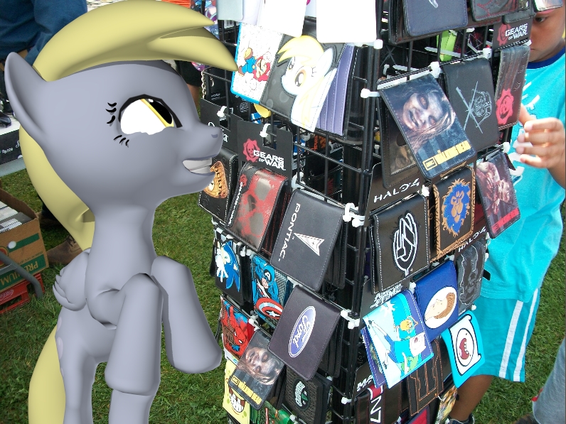 Size: 796x597 | Tagged: safe, artist:rachidile, derpibooru import, derpy hooves, pony, zombie, 3d, adventure time, beavis and butthead, black ops 3, captain america, crossover, darth vader, finn the human, ford, gears of war, halo 4, mario, mass effect, screenshots, sonic the hedgehog, sonic the hedgehog (series), spider-man, spongebob squarepants, star wars, star wars rebels, teenage mutant ninja turtles, walking dead, wallet