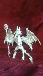 Size: 1440x2560 | Tagged: aluminum, artist:thefoilguy, derpibooru import, dragon, dragon lord ember, foil, irl, photo, princess, princess ember, safe, sculpture, traditional art