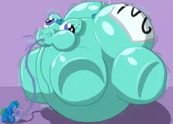 Size: 2500x1800 | Tagged: air inflation, air tank, artist:wydart, derpibooru import, hose, huge butt, impossibly large butt, inflated head, inflation, large butt, oc, oc:interrobang, oc:linework, safe, sound effects, unofficial characters only