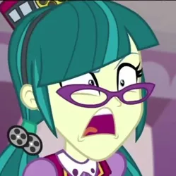 Size: 470x471 | Tagged: safe, derpibooru import, screencap, juniper montage, equestria girls, mirror magic, spoiler:eqg specials, angry, cropped, female, glasses, solo