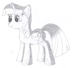 Size: 1452x1356 | Tagged: safe, artist:aafh, derpibooru import, twilight sparkle, pony, unicorn, grayscale, monochrome, simple background, smiling, solo, traditional art, white background