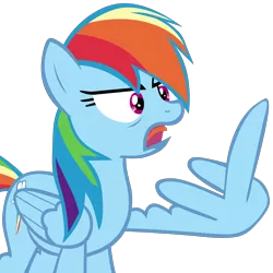 Size: 5000x5000 | Tagged: safe, artist:frownfactory, derpibooru import, rainbow dash, pony, parental glideance, absurd resolution, angry, female, middle feather, middle finger, reaction image, simple background, solo, transparent background, vector, vulgar, wing hands, wings