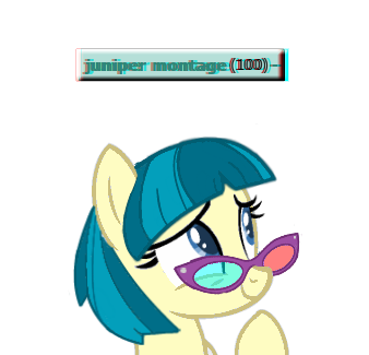 Size: 338x325 | Tagged: safe, derpibooru import, juniper montage, ponified, earth pony, pony, equestria girls, 100, 3-d glasses, 3d, anaglyph 3d, derpimilestone, equestria girls ponified, female, mare, simple background, solo, transparent background