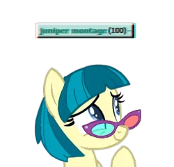 Size: 338x325 | Tagged: safe, derpibooru import, juniper montage, ponified, earth pony, pony, equestria girls, 100, 3-d glasses, 3d, anaglyph 3d, derpimilestone, equestria girls ponified, female, mare, simple background, solo, transparent background