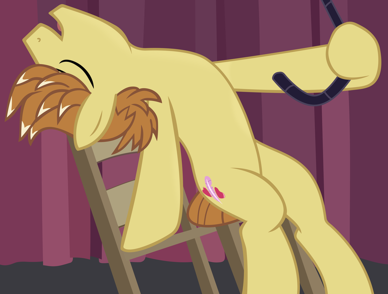 Size: 6000x4551 | Tagged: safe, artist:frownfactory, derpibooru import, feather bangs, earth pony, pony, hard to say anything, absurd resolution, chair, cutie mark, happy, male, missing cutie mark, rope, solo, stupid sexy feather bangs, vector