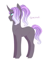 Size: 1158x1415 | Tagged: safe, artist:kittii-kat, derpibooru import, oc, unofficial characters only, pony, unicorn, magical lesbian spawn, male, offspring, parent:maud pie, parent:starlight glimmer, parents:starmaud, simple background, solo, stallion, white background