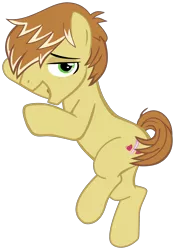 Size: 3000x4280 | Tagged: safe, artist:frownfactory, derpibooru import, feather bangs, earth pony, pony, hard to say anything, absurd resolution, cutie mark, male, simple background, solo, stupid sexy feather bangs, transparent background, vector