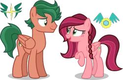 Size: 9000x5873 | Tagged: safe, artist:limedazzle, derpibooru import, gloriosa daisy, timber spruce, ponified, pegasus, pony, equestria girls, legend of everfree, absurd resolution, braid, brother and sister, cutie mark, duo, equestria girls ponified, female, male, mare, raised hoof, reference sheet, siblings, simple background, stallion, transparent background, vector