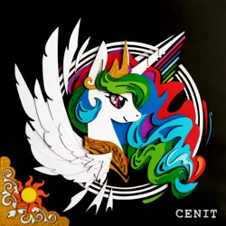 Size: 2619x2619 | Tagged: safe, artist:cenit-v, artist:jiuweidehuli, derpibooru import, princess celestia, pony, craft, papercraft, solo, spread wings, traditional art, wings