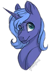 Size: 755x1084 | Tagged: safe, artist:ebonytails, derpibooru import, princess luna, pony, bust, portrait, s1 luna, simple background, solo, transparent background