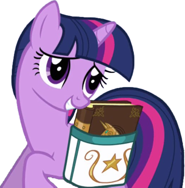 Size: 863x879 | Tagged: safe, derpibooru import, edit, edited screencap, screencap, twilight sparkle, pony, unicorn, friendship is magic, bag, book, book of harmony, cute, elements of harmony, female, happy, mare, not a vector, simple background, solo, transparent background, unicorn twilight, worried