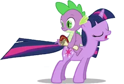 Size: 1000x674 | Tagged: safe, derpibooru import, edit, edited screencap, screencap, spike, twilight sparkle, dragon, pony, unicorn, friendship is magic, season 1, eyes closed, female, letter, male, mare, not a vector, open mouth, scroll, shadow, simple background, transparent background, unicorn twilight