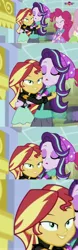Size: 1958x6301 | Tagged: safe, derpibooru import, screencap, fluttershy, pinkie pie, starlight glimmer, sunset shimmer, equestria girls, mirror magic, spoiler:eqg specials, absurd resolution, beanie, clothes, comic, faic, hat, hug, magic mirror, out of context, rapeface, screencap comic, teletoon, tenso, zoomed in