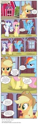 Size: 3391x10948 | Tagged: safe, artist:perfectblue97, derpibooru import, applejack, fluttershy, rainbow dash, rarity, pony, comic:without magic, absurd resolution, apple, apple tree, barn, comic, food, movie reference, sweet apple acres, terminator 2, tree