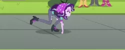 Size: 690x275 | Tagged: safe, derpibooru import, screencap, apple bloom, scootaloo, starlight glimmer, sweetie belle, equestria girls, mirror magic, spoiler:eqg specials, all fours, beanie, clothes, cropped, cutie mark crusaders, faic, hat, humans doing horse things, majestic as fuck