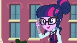 Size: 1280x720 | Tagged: safe, derpibooru import, screencap, sci-twi, twilight sparkle, equestria girls, friendship games, canterlot high, clothes, crystal prep academy, crystal prep academy uniform, crystal prep shadowbolts, female, magic capture device, open mouth, school uniform, solo