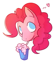 Size: 629x713 | Tagged: safe, artist:amazingmollusk, derpibooru import, pinkie pie, earth pony, pony, milkshake, pie daily, simple background, solo, transparent background