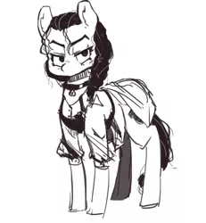 Size: 415x449 | Tagged: safe, anonymous artist, derpibooru import, ponified, earth pony, pony, 4chan, buttsmithy, comic, crossover, drawthread, female, halfling, hobbit, monochrome, simple background, solo, vera tolman, webcomic, white background
