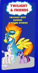 Size: 798x1500 | Tagged: artist needed, safe, derpibooru import, edit, princess celestia, spitfire, twilight sparkle, pony, parody, thomas and friends, thomas the tank engine, vhs