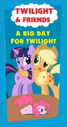 Size: 633x1202 | Tagged: artist needed, safe, derpibooru import, edit, applejack, pinkie pie, twilight sparkle, pony, parody, thomas and friends, thomas the tank engine, vhs