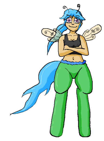 Size: 466x628 | Tagged: alien, artist needed, belly button, derpibooru import, midriff, oc, oc:neutron star, offspring, parent:oc:pulsar swirl, safe, satyr, simple background, solo, strange waifus, transparent background, unofficial characters only