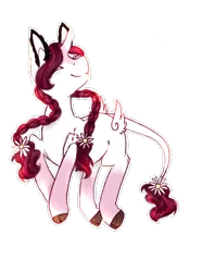 Size: 950x1280 | Tagged: safe, artist:laps-sp, derpibooru import, oc, unofficial characters only, original species, pony, braid, butt wings, cloven hooves, female, leonine tail, mare, simple background, solo, transparent background, wildling unicorn