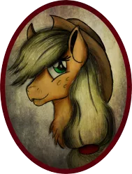 Size: 1859x2456 | Tagged: safe, artist:ancientowl, derpibooru import, applejack, earth pony, pony, bust, female, looking at you, mare, portrait, solo