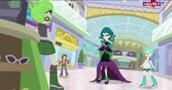 Size: 1279x673 | Tagged: safe, derpibooru import, screencap, cherry crash, flash sentry, normal norman, tennis match, equestria girls, mirror magic, spoiler:eqg specials, background human, giantess, juniper monstar, macro, teletoon