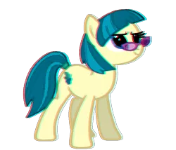 Size: 840x720 | Tagged: safe, artist:trini-mite, derpibooru import, juniper montage, ponified, pony, equestria girls, 3d, anaglyph 3d, chromatic aberration, equestria girls ponified, simple background, solo, transparent background, vector