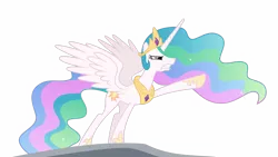 Size: 5760x3240 | Tagged: safe, artist:timeymarey007, derpibooru import, princess celestia, alicorn, pony, the cutie re-mark, .svg available, absurd resolution, alternate timeline, angry, crystal war timeline, female, mare, pointing, simple background, solo, transparent background, vector