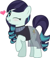 Size: 5994x6959 | Tagged: safe, artist:jhayarr23, derpibooru import, coloratura, earth pony, pony, the mane attraction, absurd resolution, blushing, clothes, cute, female, heart, looking at you, mare, one eye closed, raised hoof, rarabetes, see-through, simple background, smiling, solo, transparent background, wink
