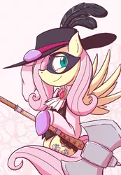 Size: 1332x1920 | Tagged: safe, artist:zanefir-dran, derpibooru import, fluttershy, pegasus, pony, axe, clothes, cosplay, costume, crossover, female, haru okumura, hat, mare, mask, noir, persona, persona 5, phantom thief, solo, video game crossover, weapon
