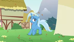 Size: 1920x1080 | Tagged: safe, derpibooru import, screencap, trixie, pony, all bottled up, cinnamon nuts, derp, dizzy, food, solo