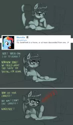 Size: 1054x1788 | Tagged: safe, artist:dankflank, derpibooru import, oc, oc:dankflank, unofficial characters only, earth pony, pony, author avatar, bags under eyes, comments, computer, female, mare, screaming, smoking, solo, sweat, text