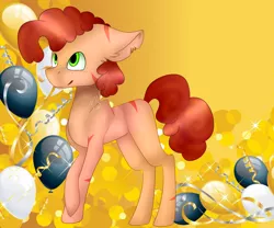 Size: 3000x2500 | Tagged: safe, artist:eclispeluna, derpibooru import, oc, unofficial characters only, earth pony, pony, balloon, high res, solo