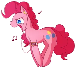 Size: 996x924 | Tagged: safe, artist:amazingmollusk, derpibooru import, pinkie pie, earth pony, pony, heavy metal, korn, music, music notes, open mouth, pie daily, simple background, solo, transparent background