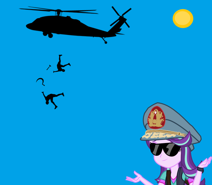 Size: 1493x1300 | Tagged: semi-grimdark, derpibooru import, starlight glimmer, equestria girls, augusto pinochet, chile, communism, dictator, execution, free helicopter rides, helicopter, murder, politics, stalin glimmer, subversion, subverted meme