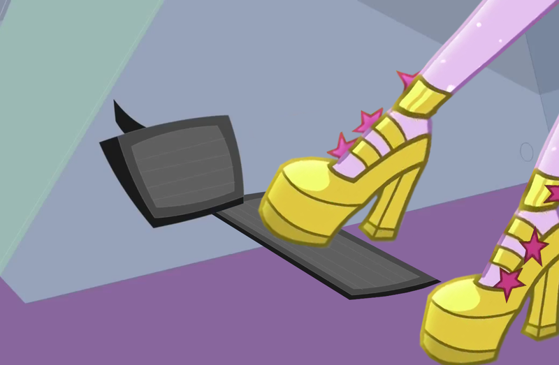 Size: 1361x890 | Tagged: safe, derpibooru import, edit, edited screencap, screencap, sci-twi, twilight sparkle, dance magic, equestria girls, spoiler:eqg specials, clothes, cropped, driving, high heels, legs, pedal, pictures of legs, platform shoes, shoes, solo