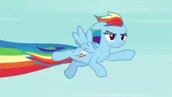 Size: 1920x1080 | Tagged: safe, derpibooru import, screencap, rainbow dash, pegasus, pony, all bottled up, best friends until the end of time, female, flying, mare, nyan cat, nyan dash, rainbow trail, smiling, solo