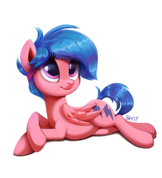 Size: 1353x1480 | Tagged: safe, artist:sorcerushorserus, derpibooru import, firefly, pegasus, pony, cute, female, g1, g1 to g4, generation leap, mare, prone, simple background, solo, transparent background