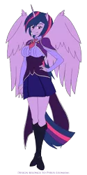 Size: 1481x2973 | Tagged: alicorn, alternate hairstyle, anthro, artist:pyrus-leonidas, clothes, derpibooru import, female, hand on hip, looking at you, mare, safe, simple background, smiling, solo, standing, transparent background, twilight sparkle, twilight sparkle (alicorn)