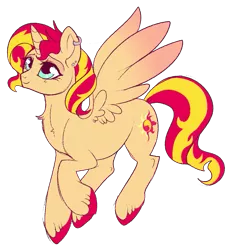 Size: 817x897 | Tagged: safe, artist:lulubell, derpibooru import, sunset shimmer, alicorn, pony, alicornified, chest fluff, ear piercing, piercing, race swap, shimmercorn, simple background, solo, transparent background, unshorn fetlocks