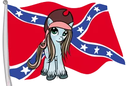 Size: 1600x1080 | Tagged: safe, artist:silversthreads, derpibooru import, oc, oc:romanyheart, unofficial characters only, earth pony, gypsy vanner, pony, bandana, confederate flag, female, flag, hat, mare, politics, rebel, simple background, solo, transparent background, unshorn fetlocks