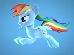 Size: 1600x1200 | Tagged: safe, artist:creatorofpony, artist:melodiousmarci, derpibooru import, rainbow dash, pegasus, pony, 3d, blender, gradient background, solo