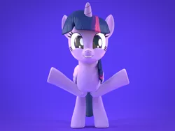 Size: 1600x1200 | Tagged: safe, artist:creatorofpony, artist:melodiousmarci, derpibooru import, twilight sparkle, twilight sparkle (alicorn), alicorn, pony, 3d, blender, gradient background, solo