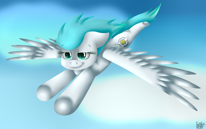 Size: 1400x874 | Tagged: safe, artist:pinkpearlmlp, derpibooru import, oc, oc:sonic boom, unofficial characters only, pegasus, pony, female, flying, mare, solo